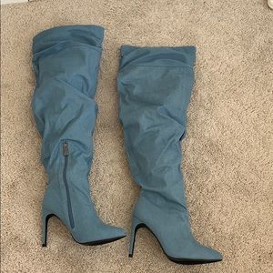 Over the knee jean boots